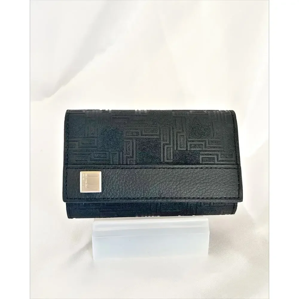 DUNHILL D Eight Dark Brown Key Case Fob Bifold 7 Ring Key Holder Credit Cards